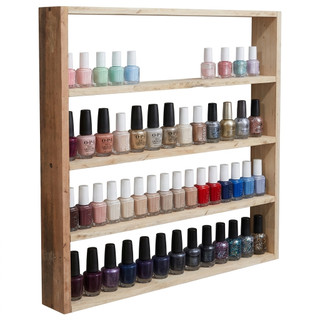 Esmalteira de Madeira Maciça 12cm entre Prateleiras - Nicho Organizador Profissional (Não é MDF)