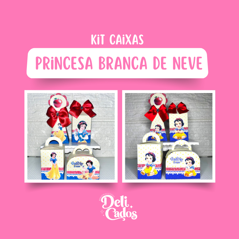Kit Caixas Personalizadas PRINCESA BRANCA DE NEVE - Lembrancinhas Caixinhas Kit Festa para festa MONTADO