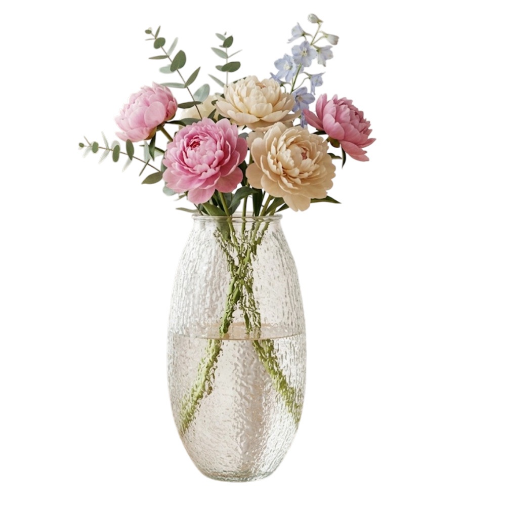 Vaso Etrusco, Vaso de Vidro de Mesa, Vaso de Flor Decorativo, 1100ml – Ruvolo