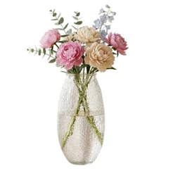 Vaso Etrusco, Vaso de Vidro de Mesa, Vaso de Flor Decorativo, 1100ml – Ruvolo