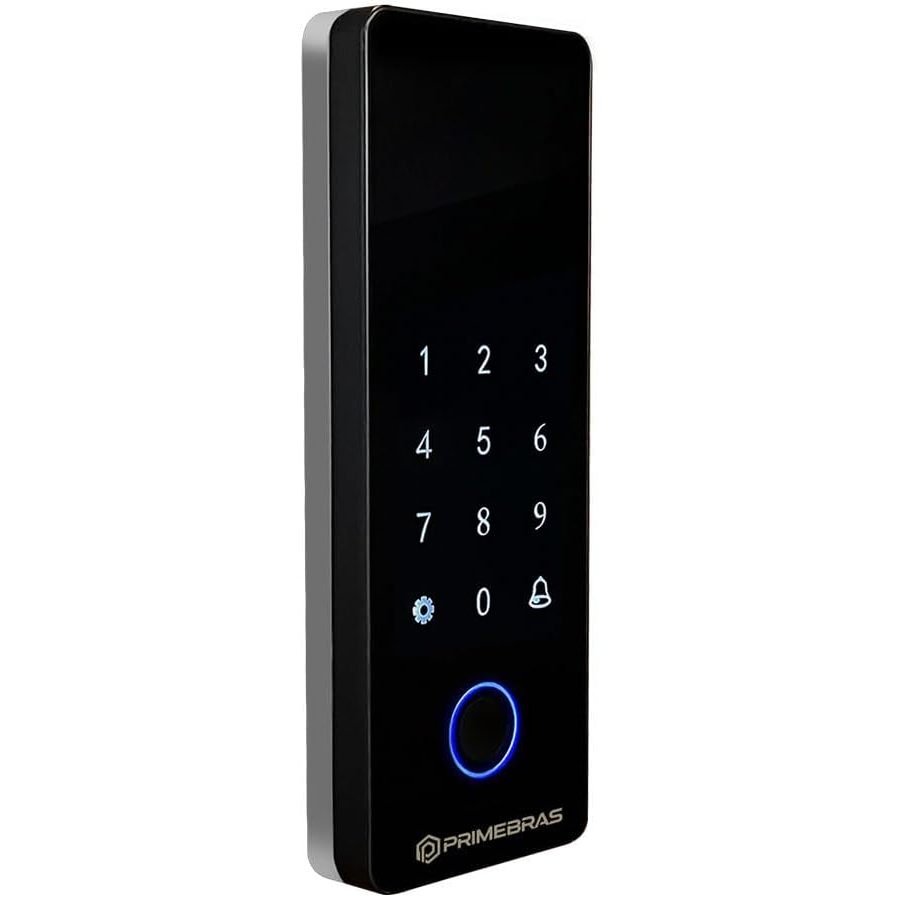 Fechadura Digital Vidro Primebras PV4003BLE Bluetooth App Biometria Senha TAG 4 em 1