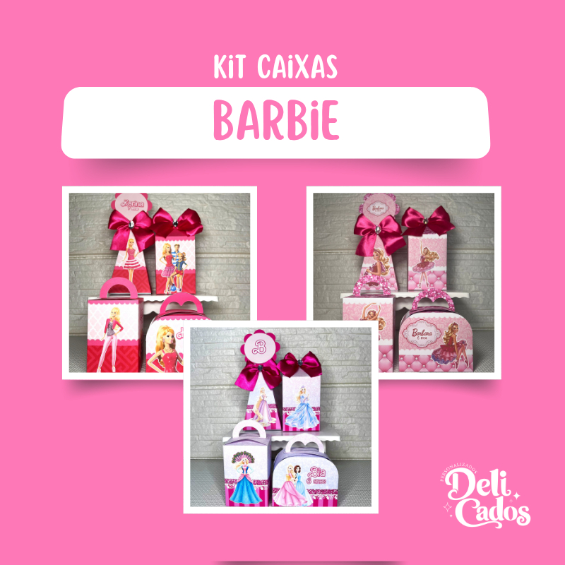 Kit Caixas Personalizadas BONECA BARBIE FILMES BAILARINA LIFE DE DREAMHOUSE - Lembrancinhas Caixinhas Kit Festa MONTADO