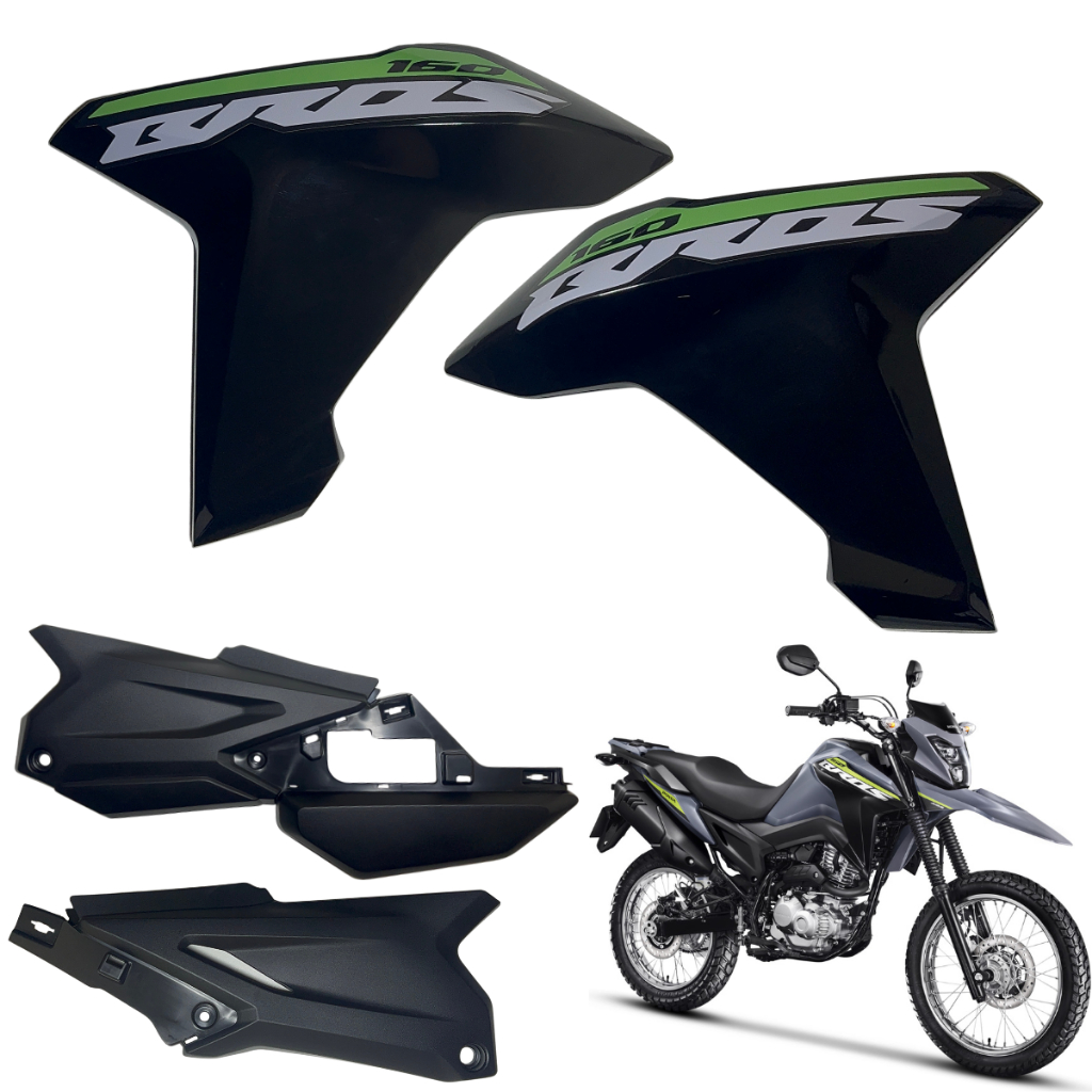 Kit Carenagem Nxr Bros 160 2025 2026 Par Asa Externa Tanque Tampa Lateral Filtro Bateria