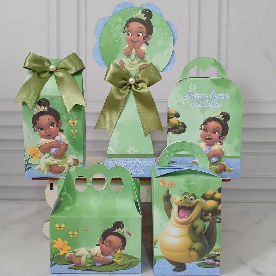 Kit Personalizados Princesa Tiana Baby PEGUE E MONTE A Princesa e o Sapo - Lembrancinha Aniversário