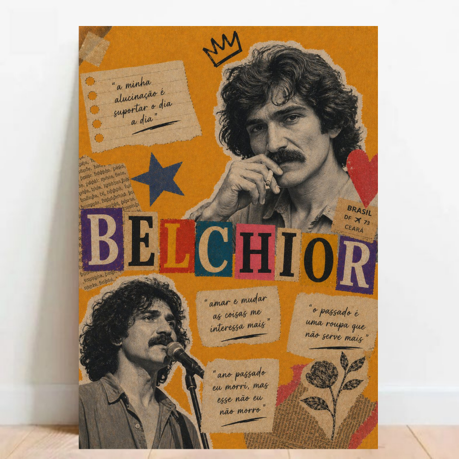 Quadro Placa Decorativa Belchior MPB coleção mpb biarns decoraminiquadros