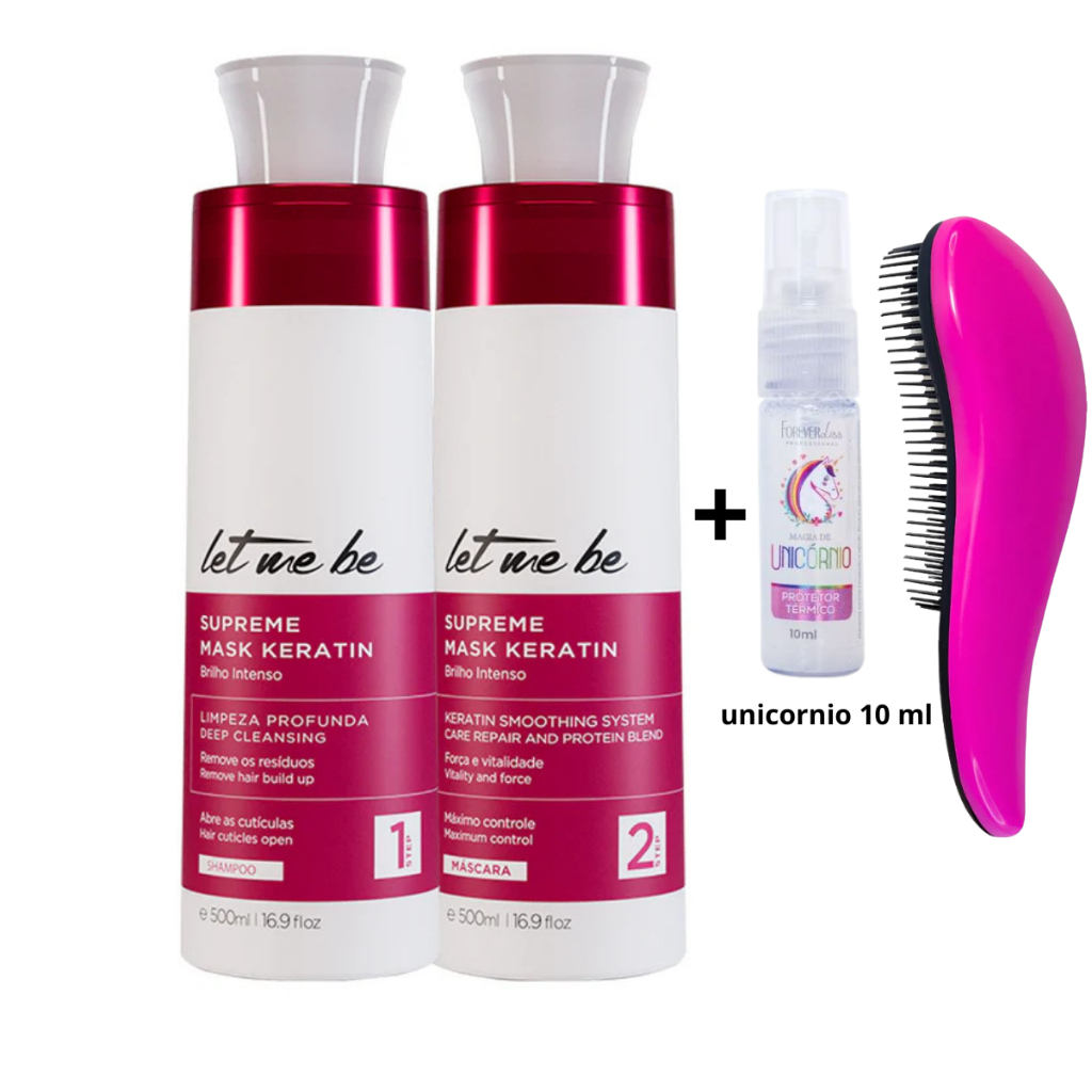 Let Me Be Escova Progressiva Supreme Liss Keratin Kit 500ml ( Shampoo e Ativo ) Liso Perfeito