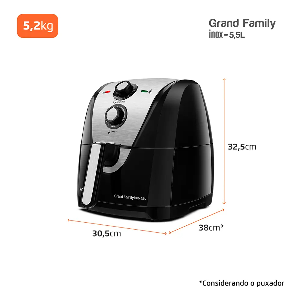 127V MONDIAL Fritadeira Elétrica Mondial Grand Family 5,5l Af-55i 1900W 127V