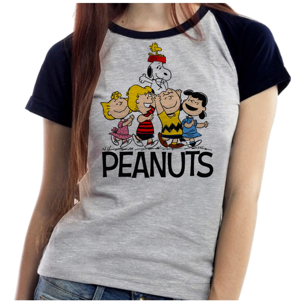 Baby Look Blusa Feminina ou Camiseta Unissex charlie brown snoopy e turma