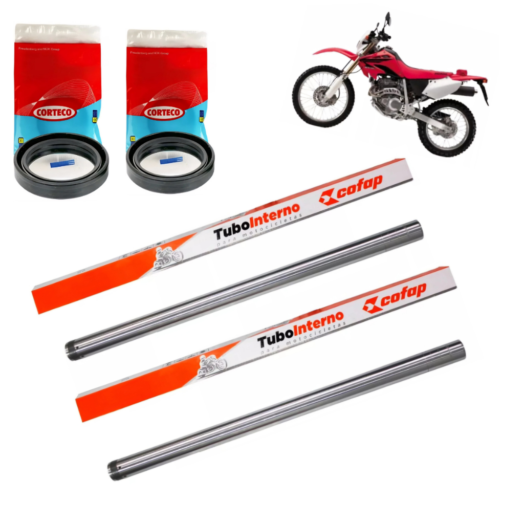 Par Bengala Tubo Cilindro Interno + Retentor XR 250 TORNADO 2001 2002 2003 2004 2005 2006 2007 2008