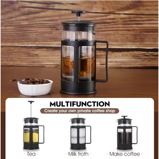 Cafeteira francesa Café aromático Praticidade Café sem filtros Equipamento de cozinha elegante 600ml