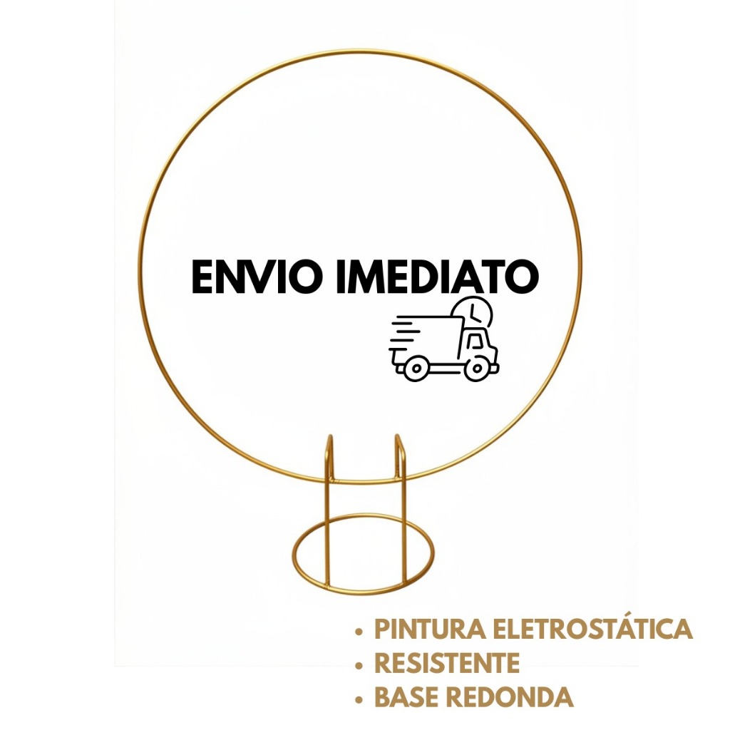Mini Painel Arco de Mesa para festa redondo decoração 50cm Dourado