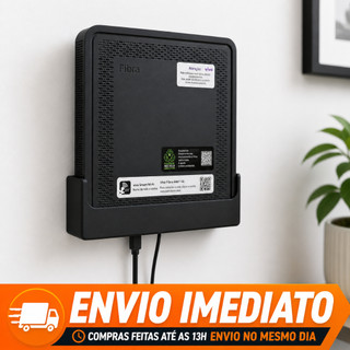 Suporte Modem Roteador WiFi Vivo Fibra Parede Organizador compatível Fixação Fácil Compacto 3D com dupla face