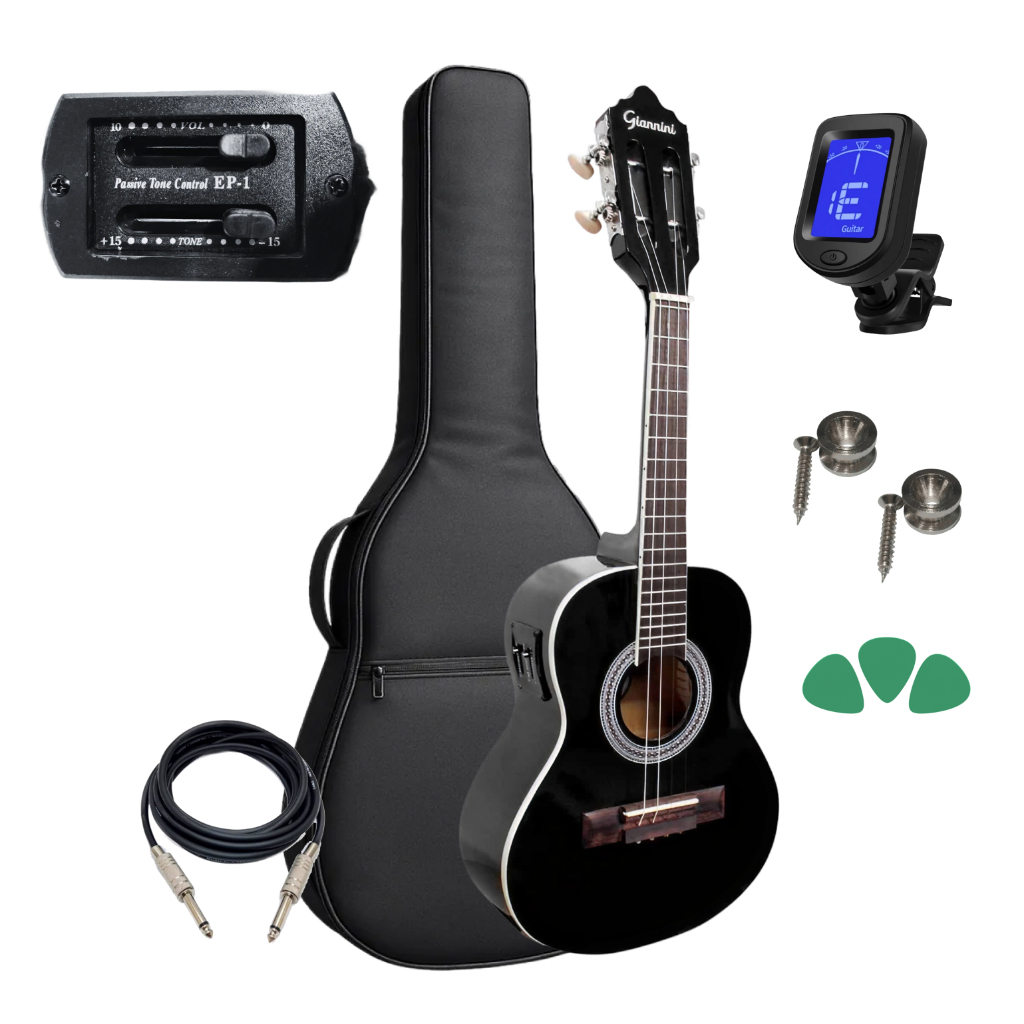 Cavaquinho Giannini Elétrico Cs-14 Ep Bk + Capa E Acessórios