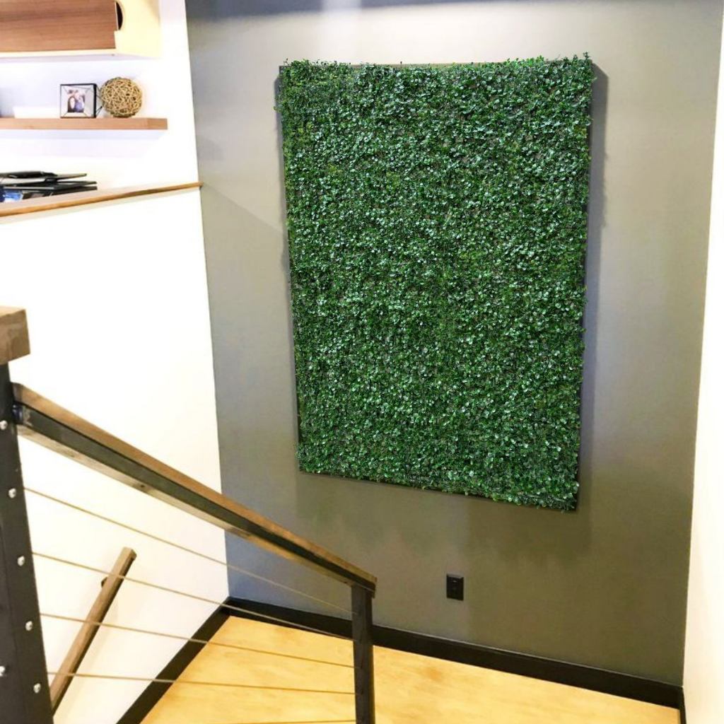 1 Placa de Grama Artificial Buxinho 60x40cm Jardim Vertical Parede Verde Envio Imediato