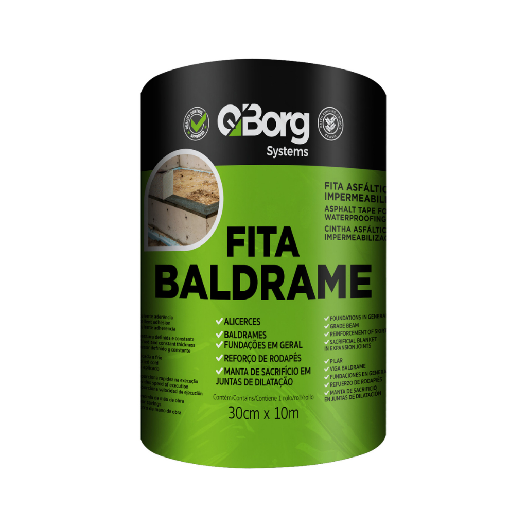 Manta Asfáltica Baldrame Autoadesiva 30cm x 10m - Fundação Alicerce