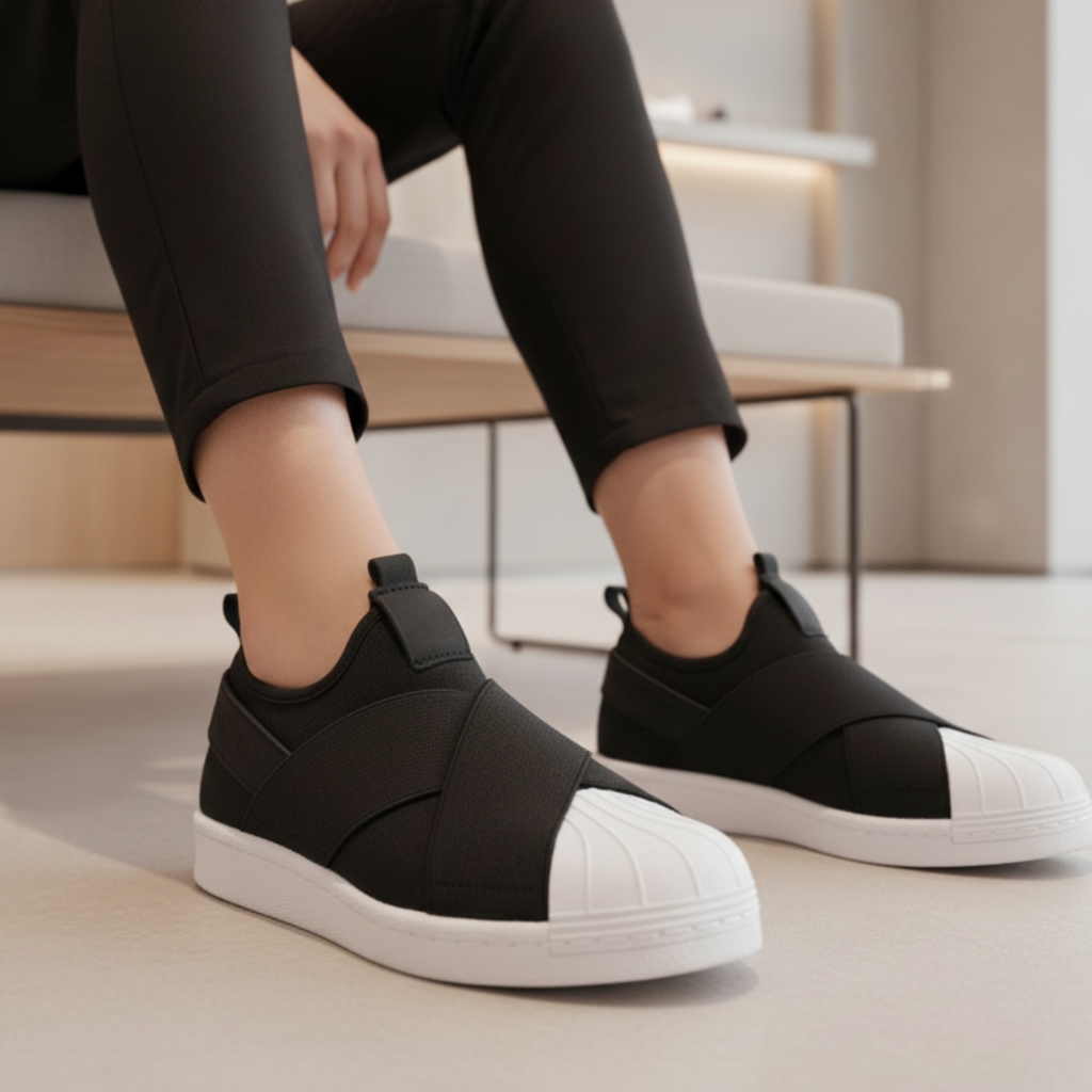 Tênis Feminino Slip On Macio Leve Casual Confortável Para Trabalho Passeio e Caminhada