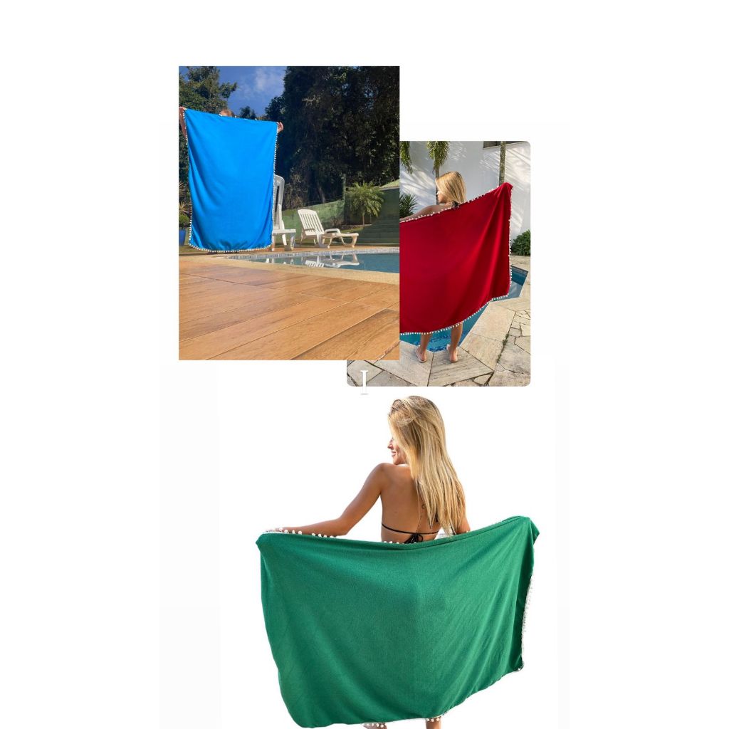 CANGA ATOALHADA POMPOM GRANDE PISCINA PRAIA RESORT CRUZEIRO PIC NIC