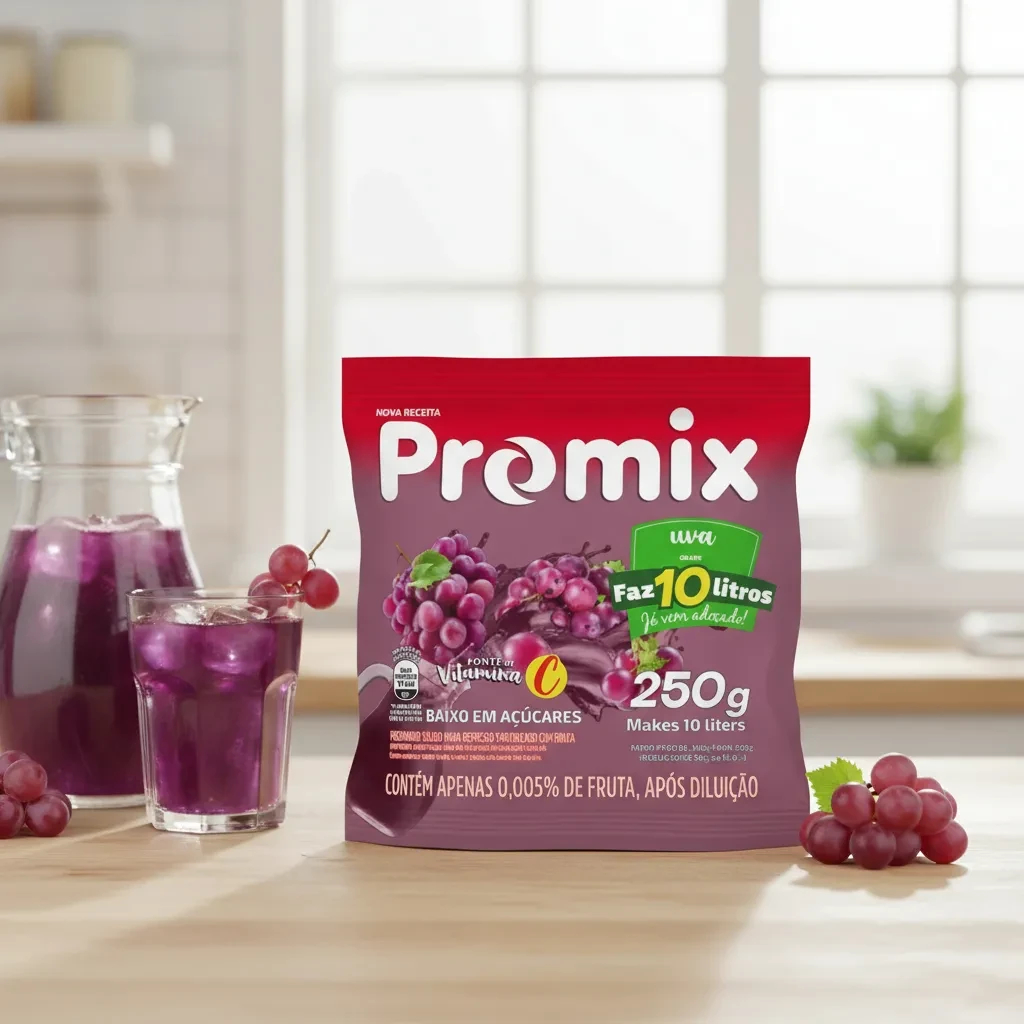 CAIXA com 10 - REFRESCO PO PROMIX HIBRIDO UVA 250g — imagem 2 de 2