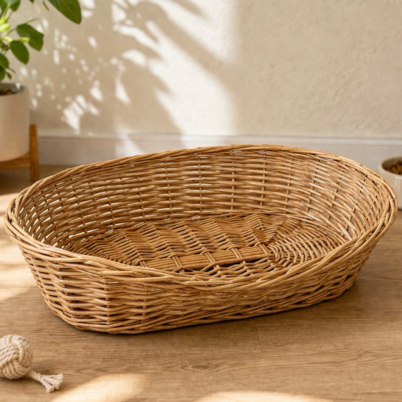 Cama de Gato e Cachorro 56x40x14 Pet Vime Natural Envernizado — imagem 2 de 2