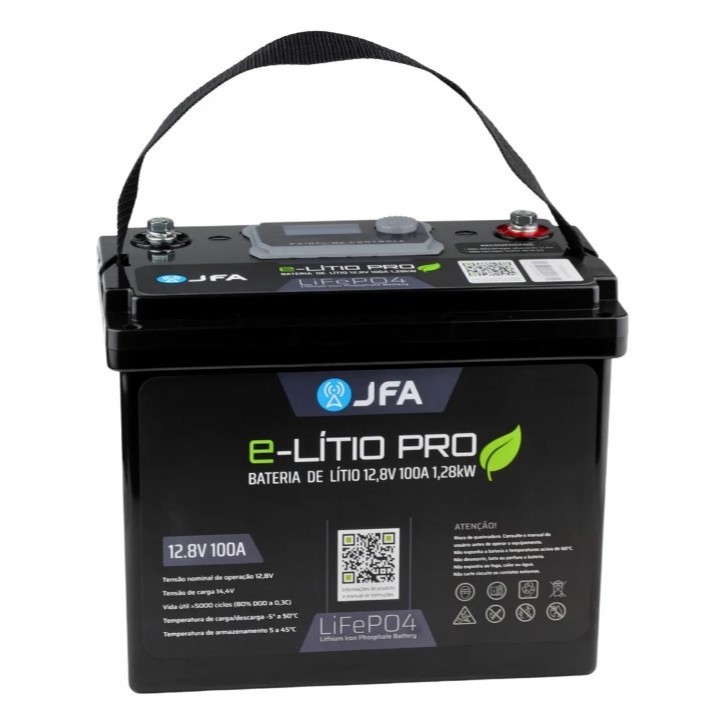 Bateria De Litio Jfa 100a C/ Bms Lifepo4 12v 6000 Ciclos