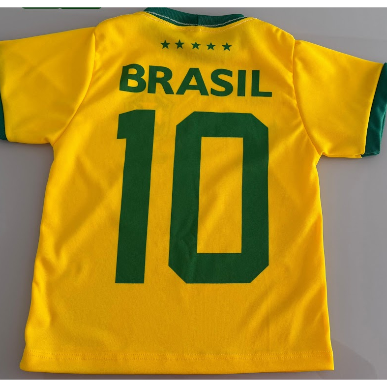 Camiseta BRASIL Brasil Copa Do Mundo Futebol Infantil Seleção Brasileira Unissex Menina Menino