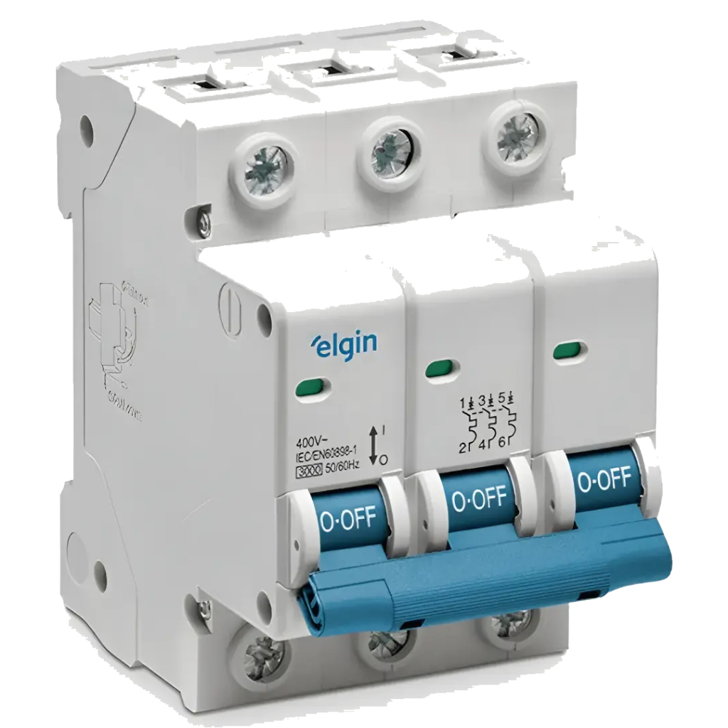 Disjuntor Tripolar 3 Polos Trifásico Elgin 25a