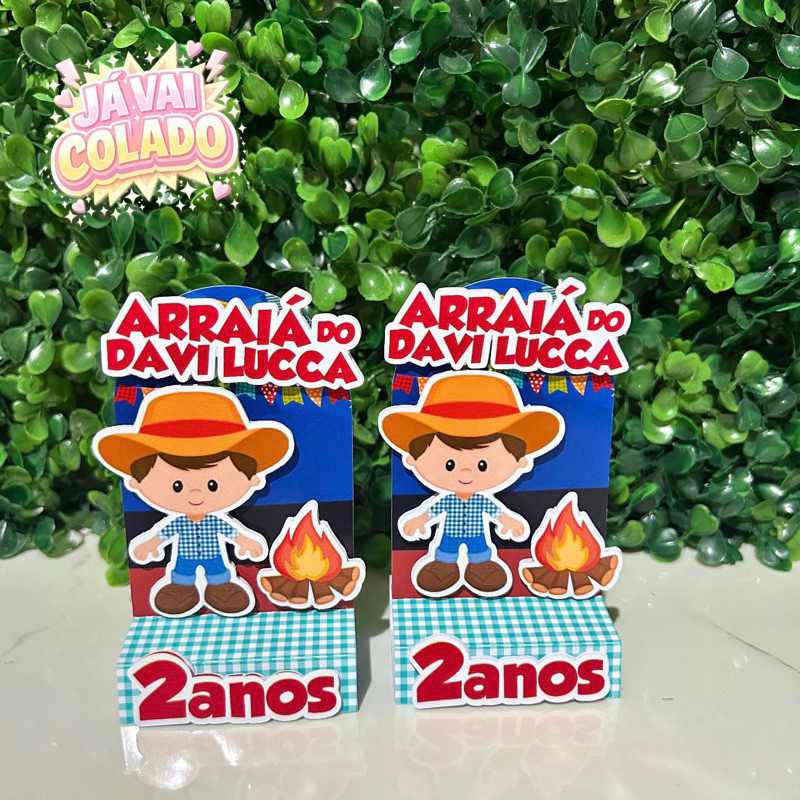 Porta bis duplo ARRAIÁ/FESTA JUNINA para Festa de Aniversário/ Personalizado para Lembrancinhas - JÁ VAI COLADO
