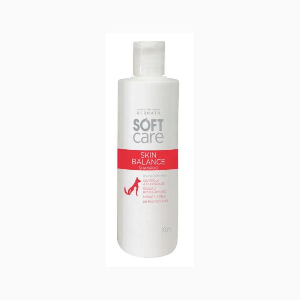 Shampoo Dermatológico Pet Soft Care Skin Balance Cachorro Gato Controle de Oleosidade 300mL