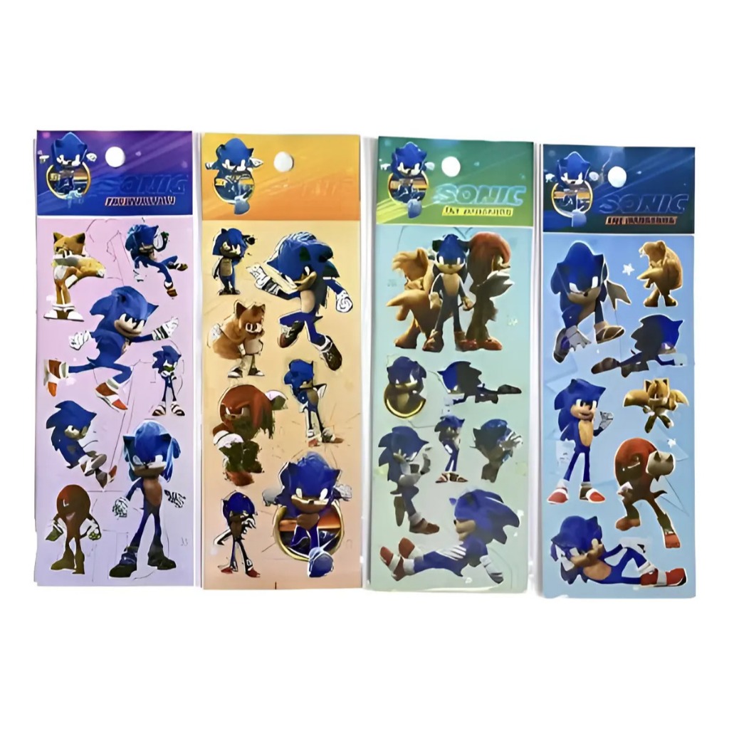 KIT Cartelas Personalizadas de Adesivos Infantil Sonic
