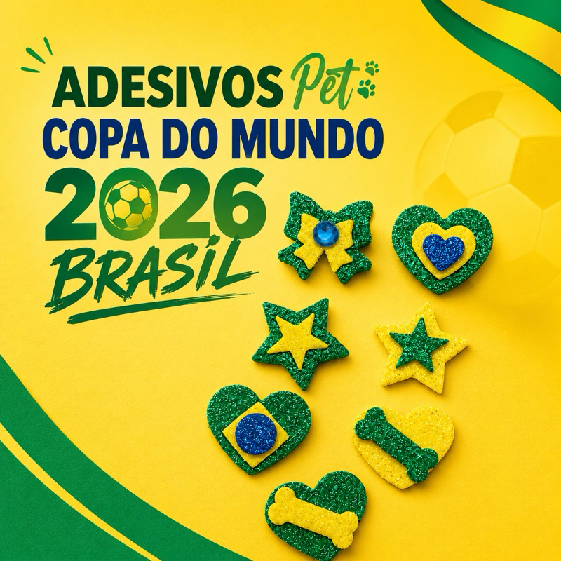 50 Adesivos Pet Copa do Mundo 2026 - Adesivo Pet Brasil 2,5cm