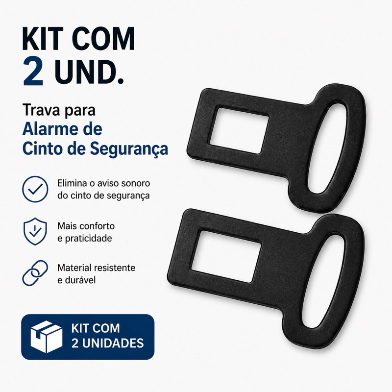 kit 2 silenciador de alarme cinto segurança anti alarme sonoro plug universal carro clip
