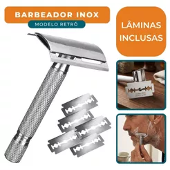Aparelho De Barbear Articulado Barbeador Clássico Retrô Antigo Barba e Bigode Com Lâmina