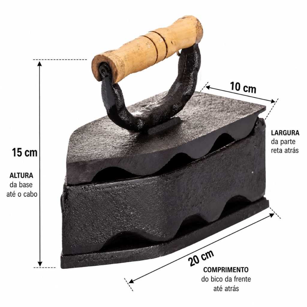 Ferro De Passar À Brasa/Carvão Decoração Antigo Ferro Fundido