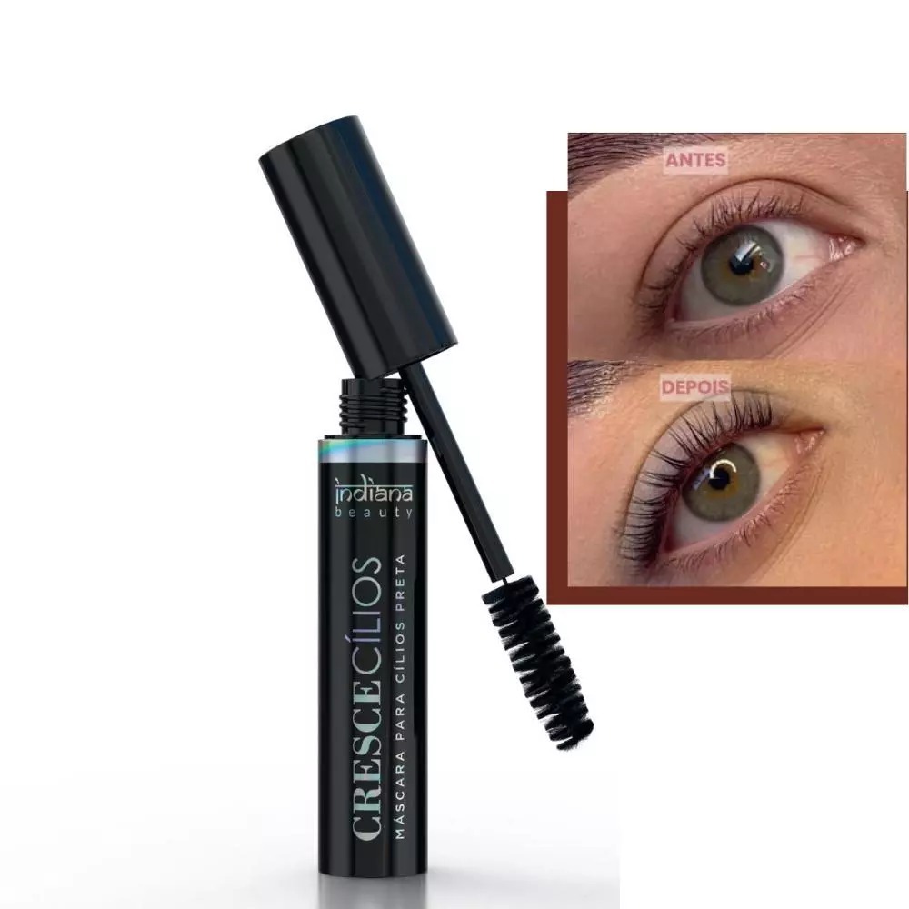 Máscara para Cílios Preta Cresce Cilios Indiana Beauty Óleo de Ricino e Biotina 4ml
