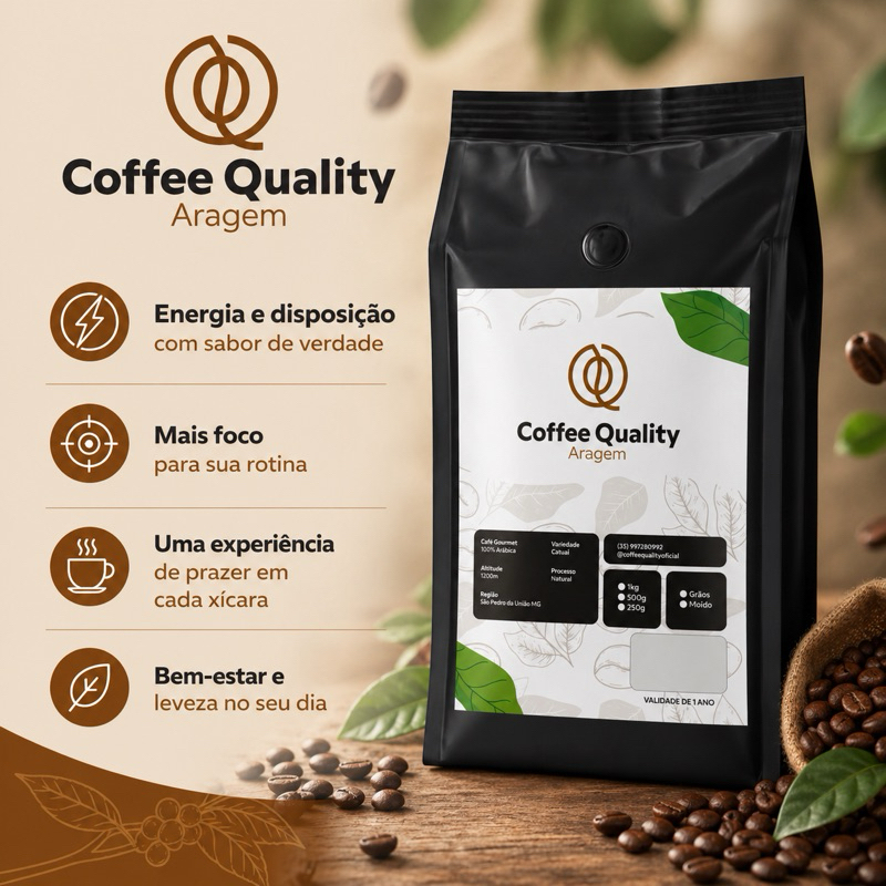 1kg - Café em Grãos Arábica Gourmet Torra Média Cafe