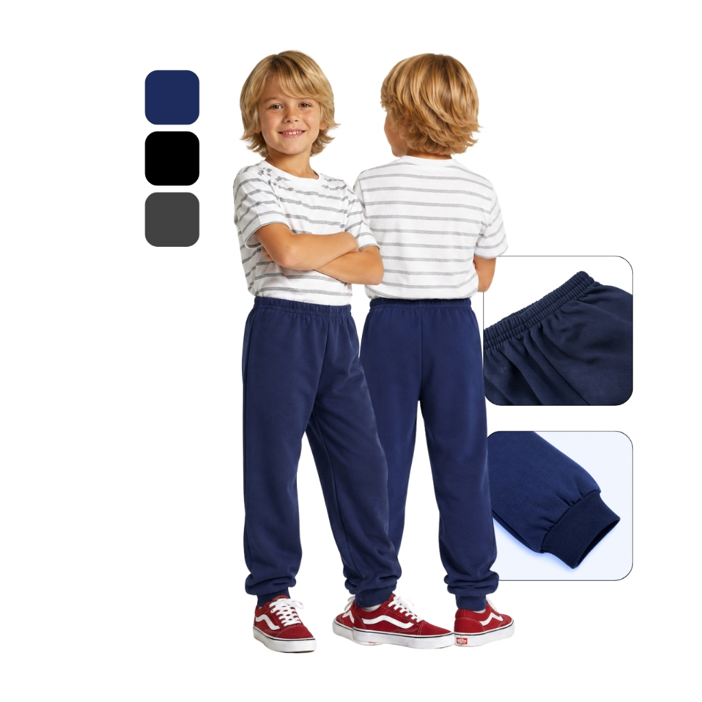 Calça Moletom Infantil Masculina Menino Alta Qualidade Outono/Inverno cós ajustavel