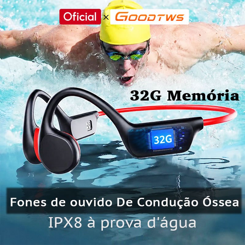 Natação Fones de ouvido De Condução Óssea E 32G Built-in Memory MP4 Bluetooth sem fio earphone TWS