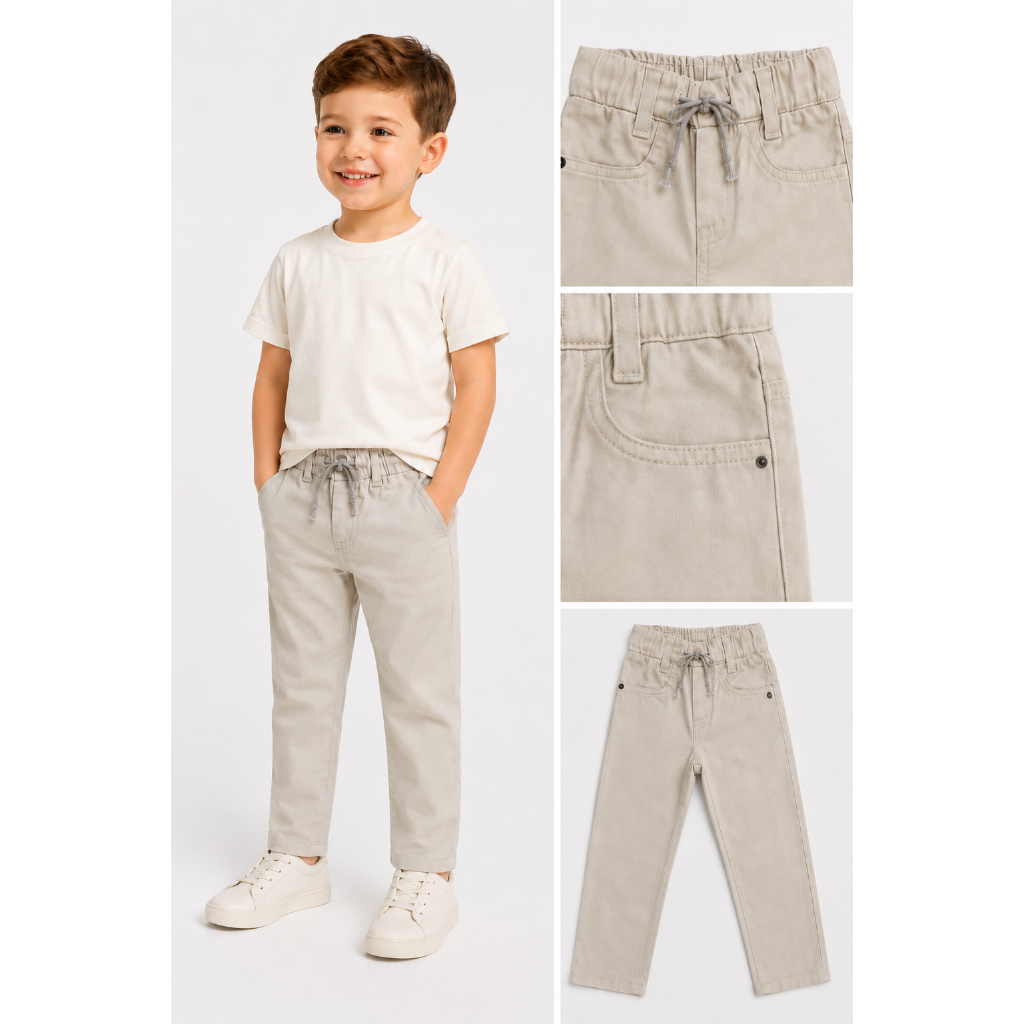 Calça Infantil Masculino Sarja Brim Várias Cores Confortável
