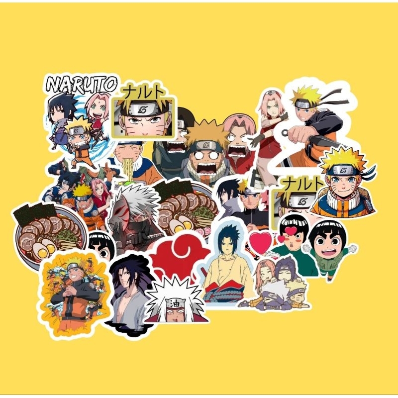 ​Kit 40 Stickers Naruto, Naruto Shippuden Adesivos Anime RESISTENTE à água Premium p/ Notebook Personagens Variados