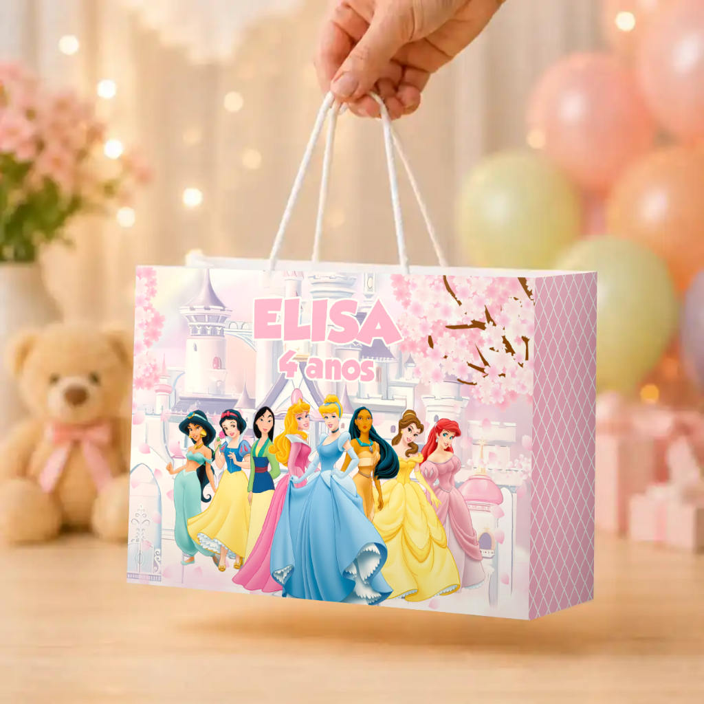 Sacolinhas Personalizadas PRINCESAS  -Lembrancinhas para festas -PEGUE E MONTE