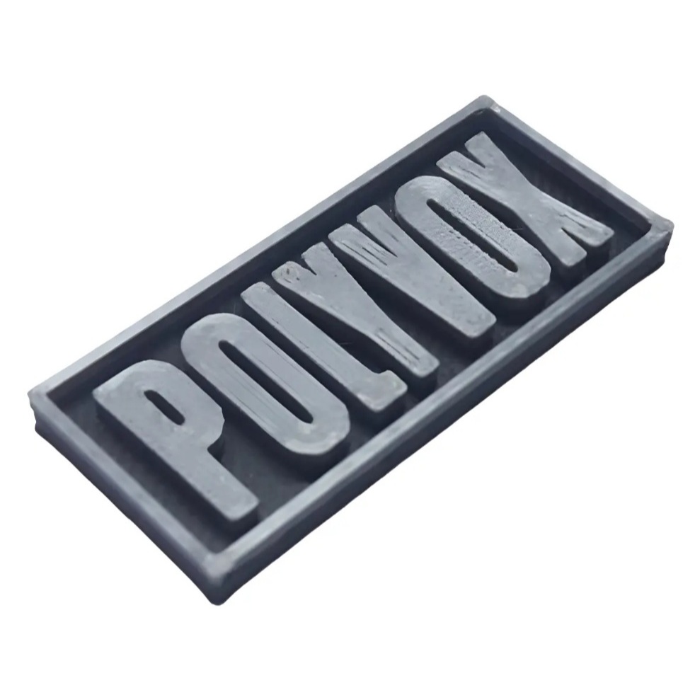 Logomarca  Identificação Logo Emblema Polyvox 7X3,5 Toca Discos Vitrolas Rádios Receivers Som Antigos