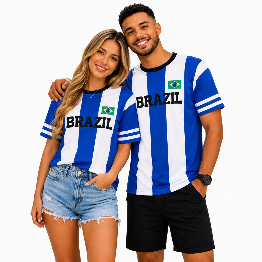 Kit Casal Camisa Brasil 🇧🇷 2 Camisetas Copa 2026 Promoção Qualidade Premium Mais Vendido
