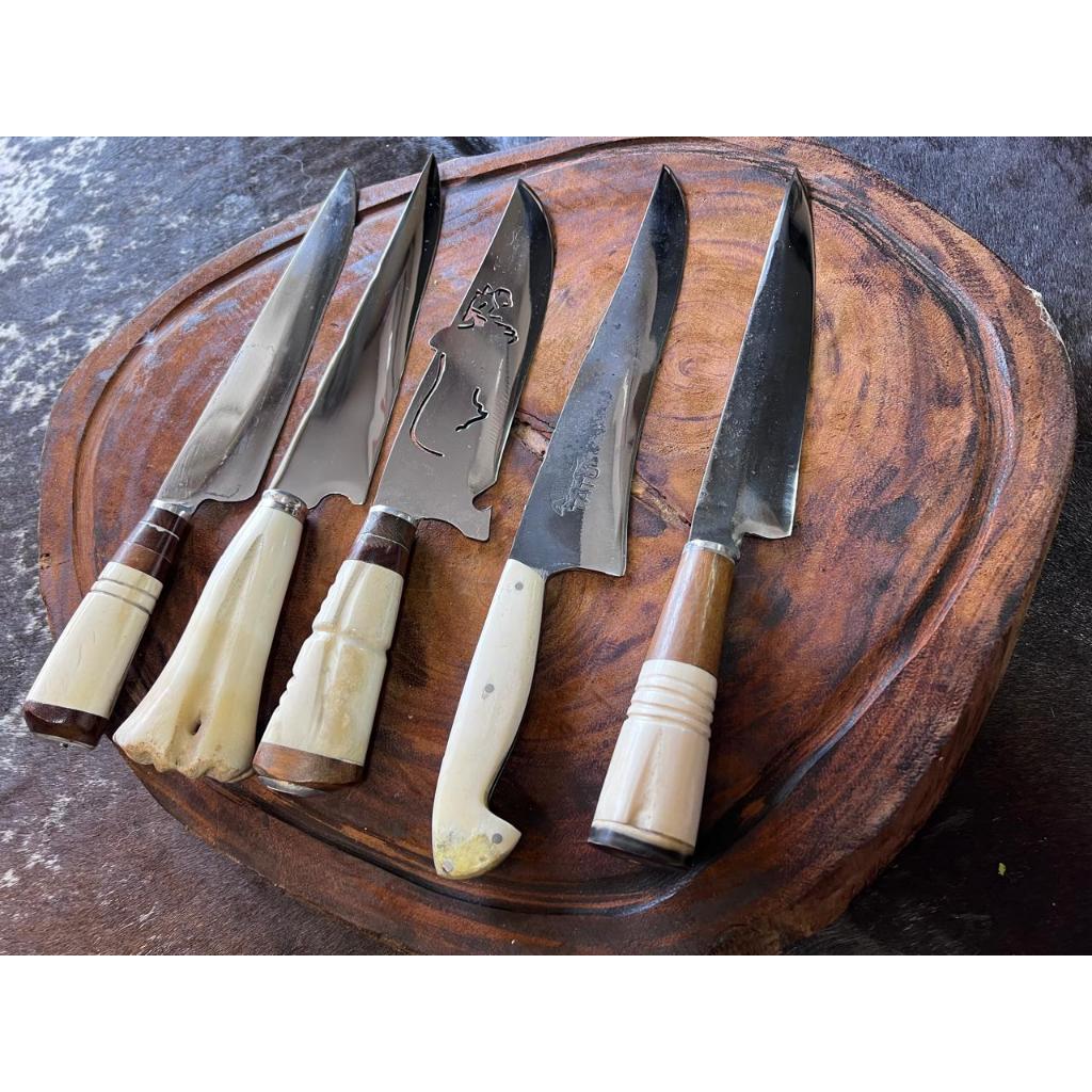 Faca Artesanal Churrasco Aço Carbono Cabo em Osso 9” Cutelaria Premium