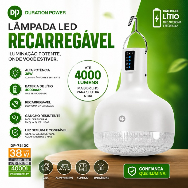 lâmpada 38w DP-7813 que ilumina sua vida em qualquer lugar!