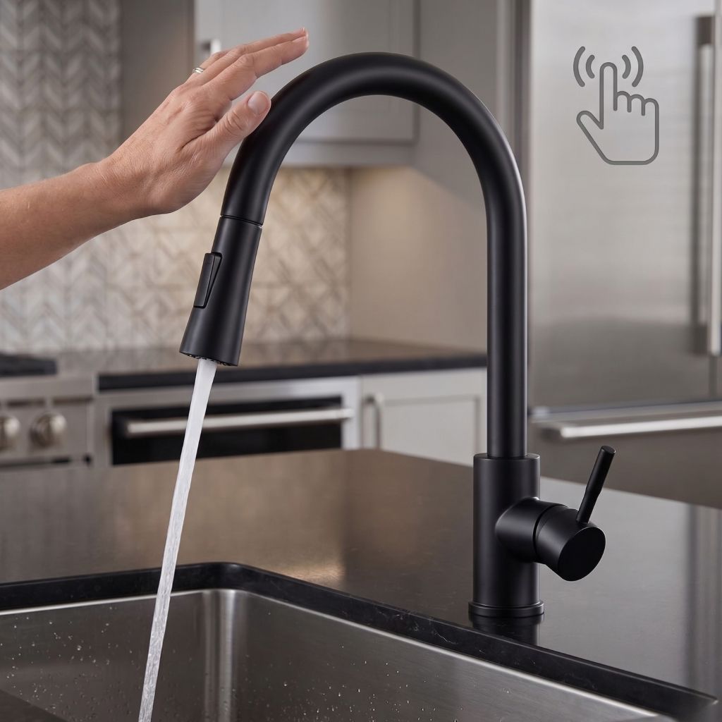 Torneira Cozinha Gourmet Touch Sensível Ao Toque Preto Black