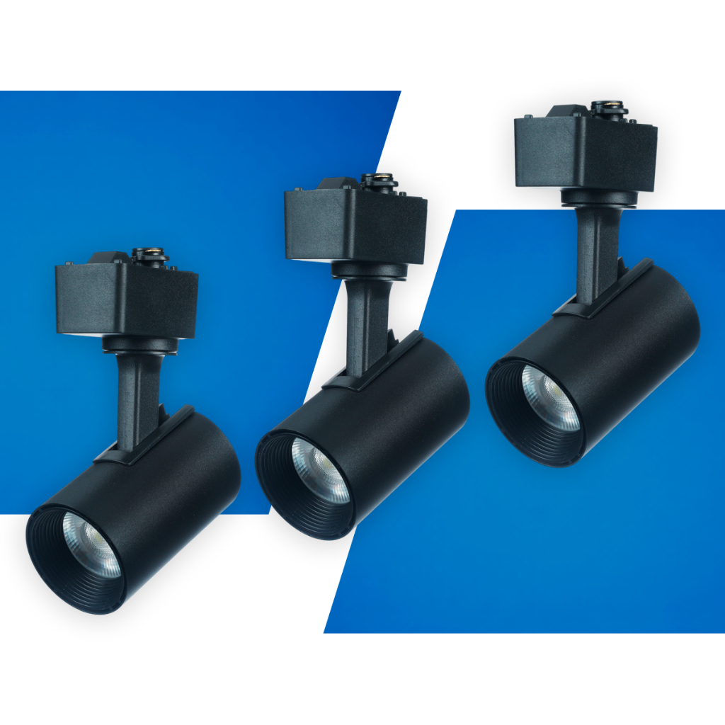 Kit 3 Luminária Spot Led Canhão Direcionado Para Trilho Eletrificado 5W 7W 12W 20W ou 30W 3000K/6500K Preto Seed