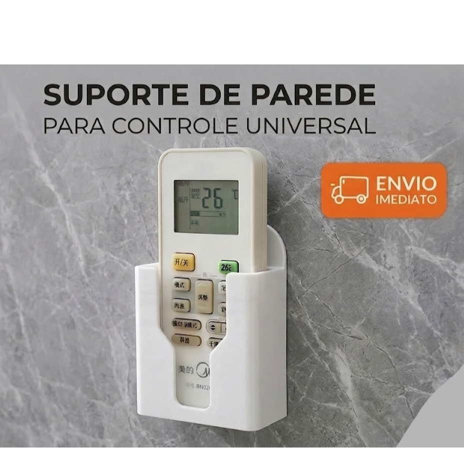 Suporte Controle Remoto de Parede Universal Fixação Fácil Deisgn Moderno TV Ar Condicionado Ventilador Televisão