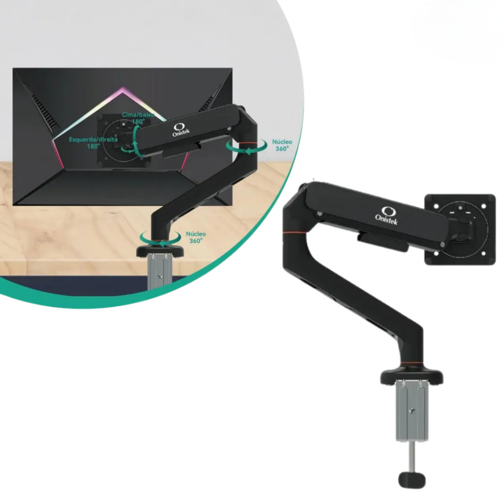 Suporte de Mesa para Monitor 13-32 Articulado com Pistão a Gás