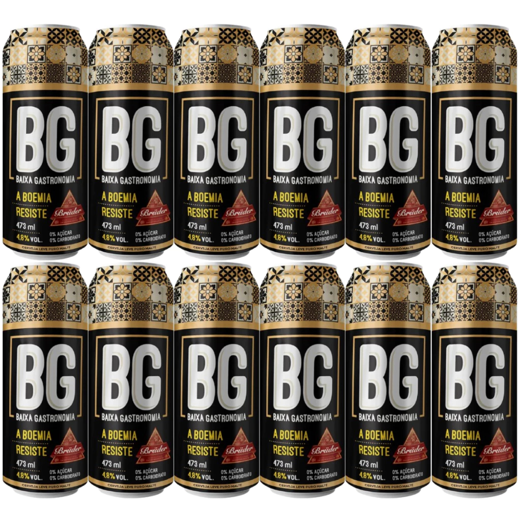 Cerveja Brüder BG Baixa Gastronomia fardo 12 Latas 473ml | Sabor, Qualidade e Autenticidade!