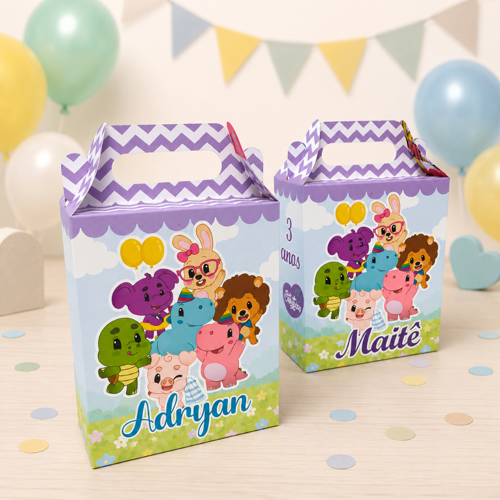 Baby Tube Maletinha Lembrancinha Aniversário Personalizada desmontada